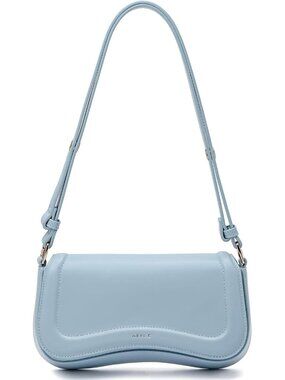 Women's Light Blue Cross-body Purse Waterproof Leather Small Clutch Shoulder Bag